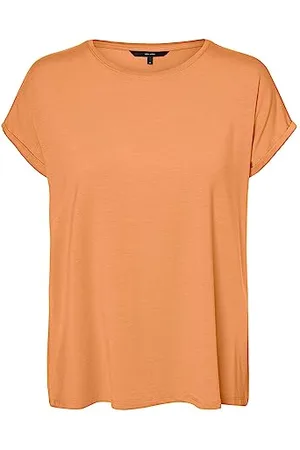 VERO MODA Damen VMAVA PLAIN SS TOP GAJRS NOOS Sun Kissed Coral XL