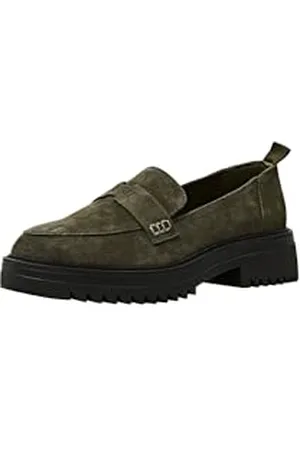ESPRIT Modischer Chunky Damen Penny Loafer, 350/Khaki Green, 39 EU