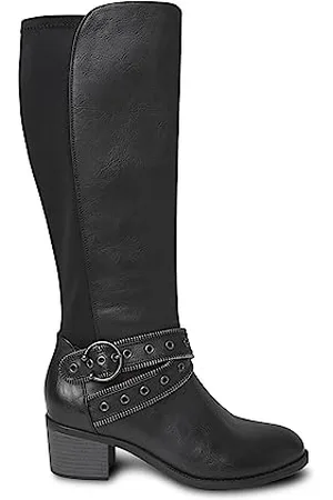 Joe Browns Damen Kniehohe Flache Biker-Stil Mode-Stiefel, , 36 EU Weit