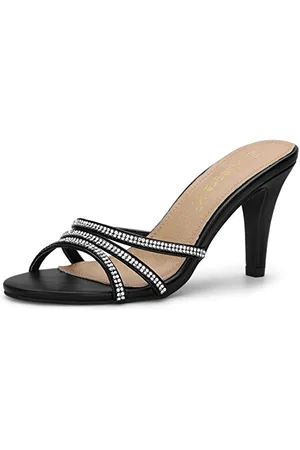 Allegra K Pantoletten mit Strass-Absatz für Damen 38.5
