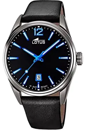 Lotus Herren Armbanduhr aus Edelstahl und Leder in der Farbe 42mm, Wasserdichtigkeit: 10Bar, 18685/6