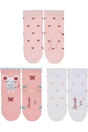 Sterntaler Baby-Mädchen 3er-Pack Herzen/Maus Söckchen, , 17-18.