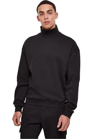 Urban classics Herren TB6320-High Rib Neck Crew Sweatshirt, Black, XL