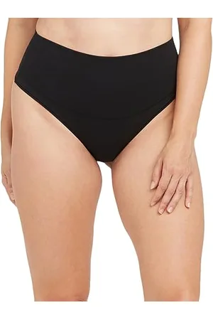 Spanx Damen Cotton Comfort Thong, Damen Unterwäsche Thongs , Very Black, L