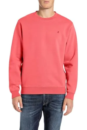 Replay Herren Sweatshirt ohne Kapuze, Rot (Poppy Red 556), M