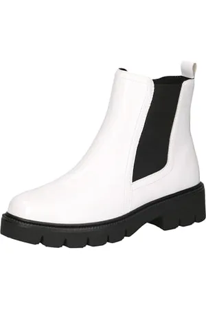 Caprice Damen Chelsea Boots Kleiner Absatz Elegant, Weiß , 38 EU