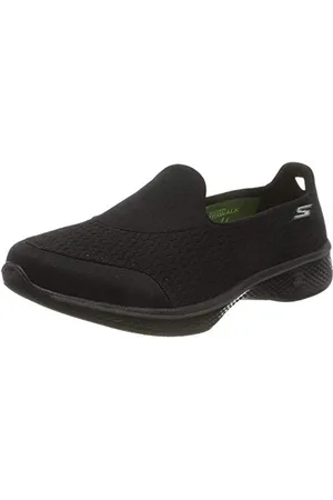 Skechers Women Go Walk 4 - Pursuit Slip On Trainers, Black (Black Textile/Trim Bbk), 6 UK (39 EU)