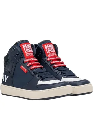 Replay Jungen Sneaker mit Schnürung, Mehrfarbig (Navy White Red 216), 38