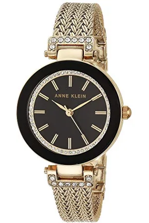 Anne Klein Damen-Armbanduhr mit Premium-Mesh-Armband und Kristallakzenten, AK/1906BKGB