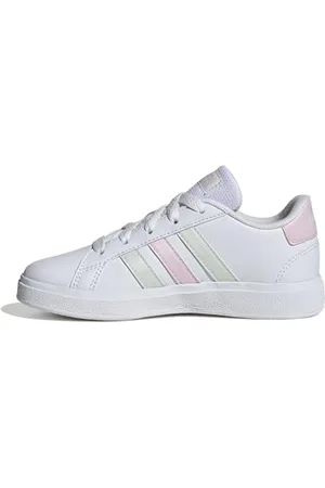 adidas Grand Court 2.0 Shoes Kids Sneaker, FTWR White/Crystal Jade/Clear pink, 25 EU
