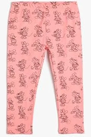 Koton Babygirl Minnie and Mickey Mouse Leggings Licensed Ribbed Cotton