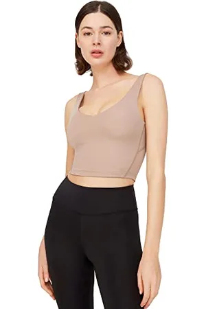 LOS OJOS V-Neck Sport BH - Medium Support gepolsterter Sport-BH für Damen