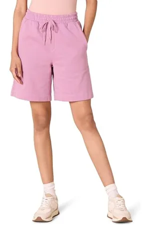 Amazon Damen Fleece-Bermudashorts mit hoher Taille (in Übergröße erhältlich), , XL