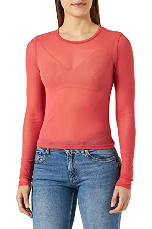 Noisy May Damen Nmjudith L/S Mesh Top Bg Noos Langarmshirt, , XL EU