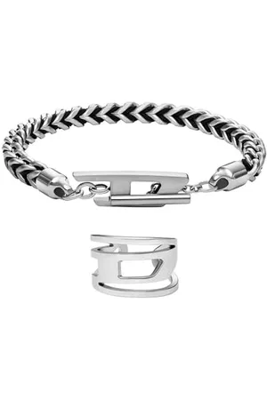 Diesel Herren -Ton Edelstahl Armband und Ohrringe, Set
