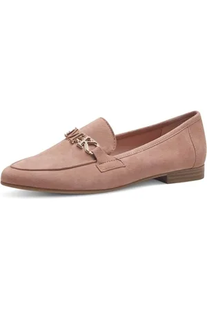 Marco Tozzi By Guido Maria Kretschmer Damen Loafer mit Absatz aus Leder Elegant, Beige , 40 EU