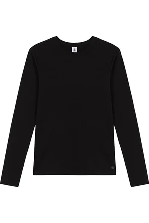Petit Bateau Damen A0AKG T-Shirt, Noir, L