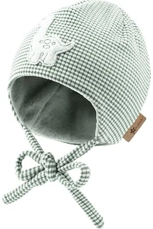 Sterntaler Beanie mit Stickmotiv Dino für Jungen - Baby und Kinder Mütze mit angeschnittenen Ohrenklappen und Bindeband - gefüttert mit Baumwollfleece - , 41