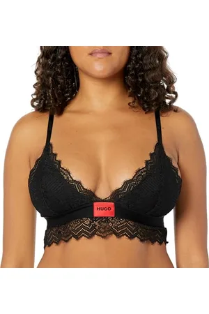 HUGO BOSS Damen Lace Padded Triangle Bra in Geometric Pattern T-Shirt-BH, Undurchsichtige, , Medium