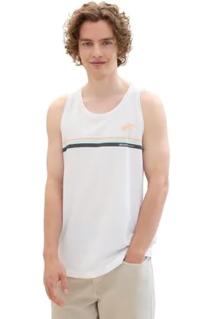 TOM TAILOR Herren Sommer Tanktop mit Logo-Print, , XL
