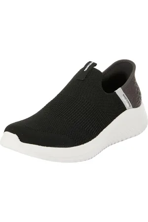 Skechers Boys Schlüpfen, Black Textile/White & Silver Trim, 27 EU