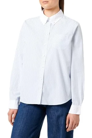 GANT Damen Reg Contrast Collar Striped Shirt Bluse, , 38 EU
