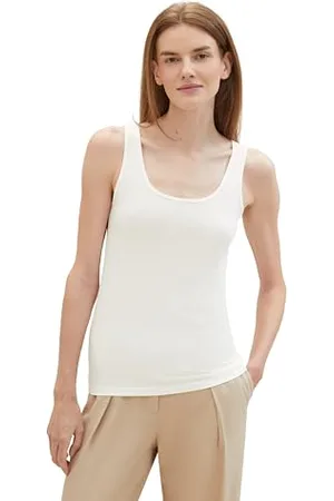 TOM TAILOR Damen Basic Top , Whisper White, XXL