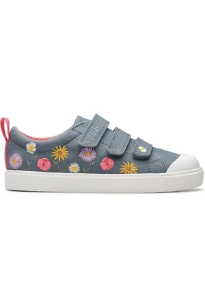 Clarks City Vibe K, Sneaker, Blue Floral Txt, 28.5 EU