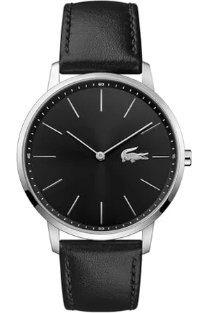 Lacoste Analog Quarzuhr für Herren Kollektion Moon mit Schwarzes Lederarmband - 2011016