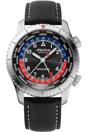 Alpina Herren Analog Quarz Uhr mit Edelstahl Armband mid-39670