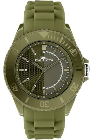 Fynch-Hatton FYNCH HATTON Herren Analog Quarz Uhr mit Silikon Armband FHT-0019-PQ