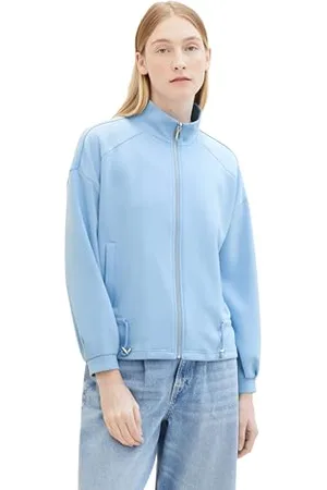 TOM TAILOR Damen Sweatjacke mit Stehkragen, , XXXL