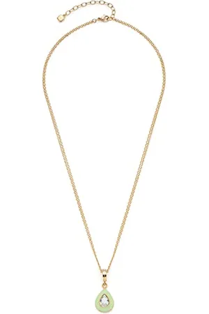 Leonardo Halskette Gigi doppelreihige Anker-Kette aus goldfarbenem Edelstahl tropfenfärmiger Anhänger mit eingesetztem Glas-Kristall 45-50 cm Länge Damen Schmuck 022828