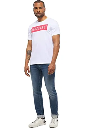 Mustang Herren Alex C Logo Tee 1013223 T-Shirt, General White , L