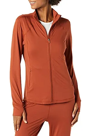 Amazon Damen Jacke aus Angerautem Tech-Stretch mit Langem Reißverschluss - Auslauffarben, , XXL Große Größen