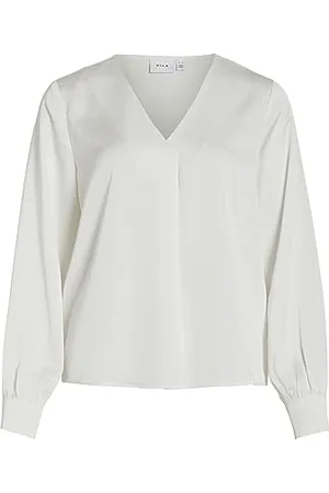 VILA VIELLETTE V-Neck L/S TOP - NOOS