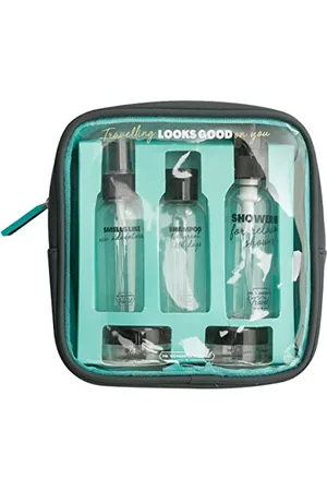 Mr Wonderful Reise-Kosmetiktasche mit Verpackung - Travelling Looks Good on You, , 16.5 x 5 x 17 cm, Reise-Kosmetiktasche aus PU, transparent und mit Reißverschluss.