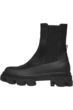 ONLY SHOES Damen ONLTOLA-1 Nubuck PU Chunky Boot-NOOS Stiefelette, Black, 37 EU