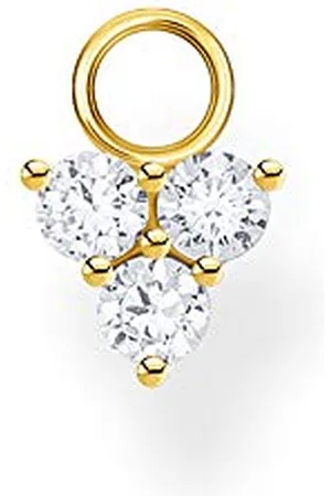 Thomas Sabo Einzel Ohrring Anhänger weiße Steine gold vergoldetes Silber EP008-414-14