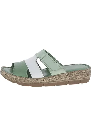 Andrea Conti Damen Pantolette, Papyrus/weiß/pastellgrün, 42 EU