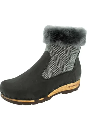 Woody Damen Elke Clog Stiefelette, Nero-London, 41 EU