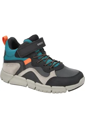 Geox J FLEXYPER Boy B ABX Ankle Boot, Black/Petrol, 32 EU