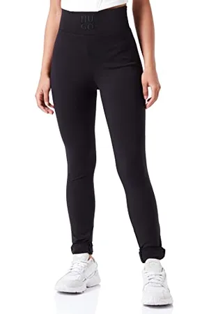 HUGO BOSS Damen Hinini Skinny-Fit Leggings mit Oversize-Logo am Bund Schwarz 42