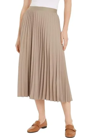 Tommy Hilfiger Damen Rock Fluid Pleated Skirt Midi-Länge, , 46