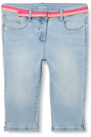QS by s.Oliver Junior Girls 2130016 Capri Denim, Skinny Suri, Blue, 176/REG
