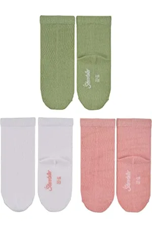 Sterntaler Baby-Mädchen 3er-Pack Uni Bambus Söckchen, , 17-18