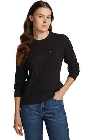 Tommy Hilfiger CO Cable C-NK Sweater Pullover Damen, , XL