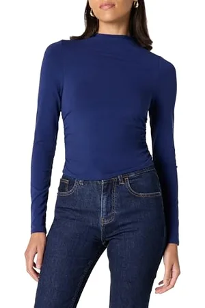 THE DROP Ebony Mock Neck Long Sleeve Top Shirts, , XL