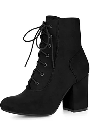 Allegra K Schnürstiefeletten für Damen mit klobigem Absatz 40