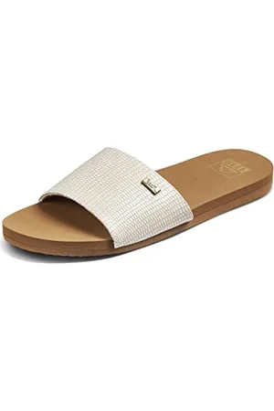 Reef Damen Bliss Nights Slide Flache Sandale, White/Tan, 41 EU